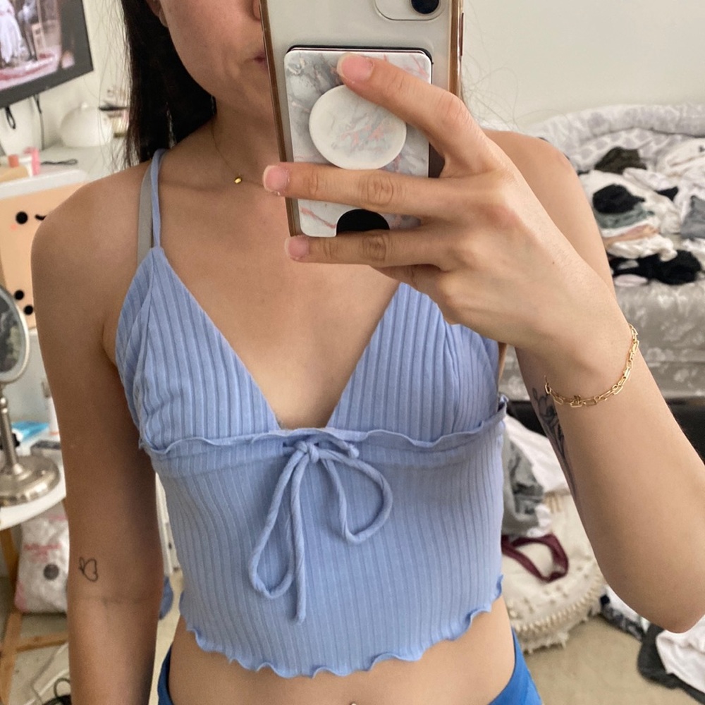 Blue cropped tank